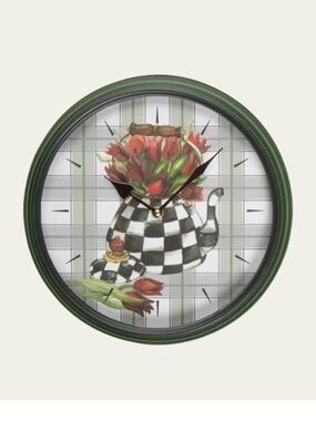 MacKenzie-Childs Tea Kettle Bouquet Wall Clock